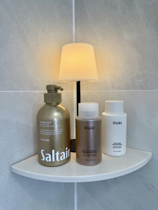 marble corner shower shelf