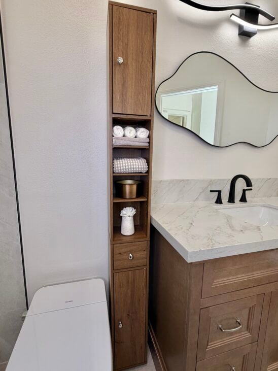 slim bathroom cabinet