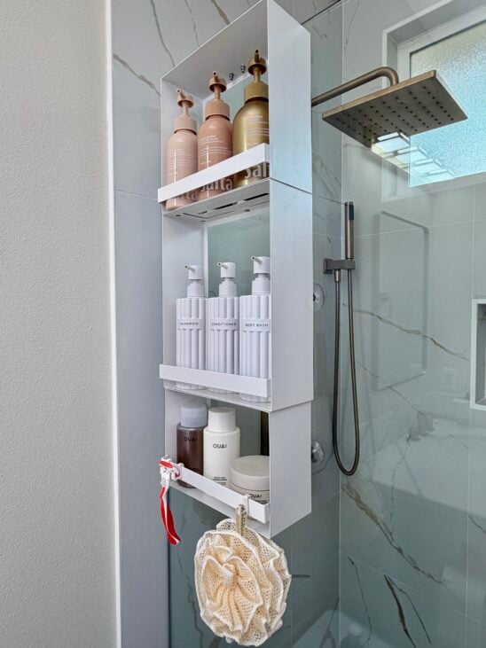 over the door shower caddy
